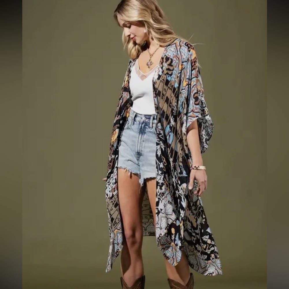 Colorful Patterned Kimono